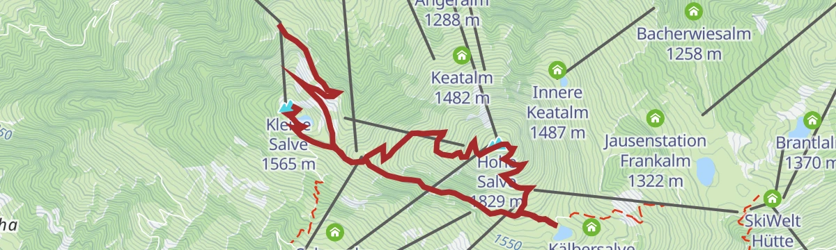 Route map: Gipfeltour Kleine und Hohe Salve